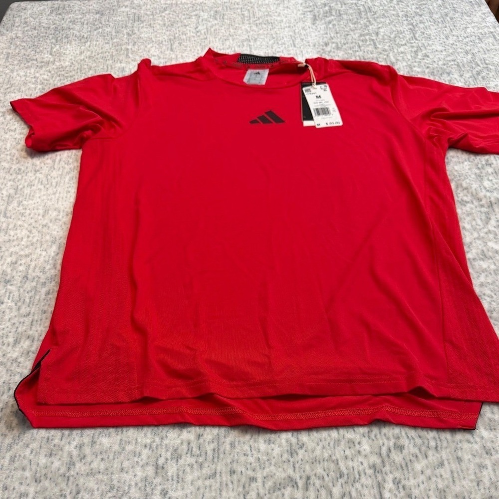 Adidas Mens D4T Training Tee Red ClimaCool+ Performance Shirt JY6341 Size M NWT‎